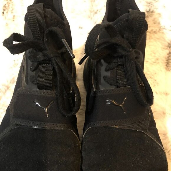 Puma Phenom Suede Training  Womens Black Sneakers Athletic Shoes 5.5 - Picture 6 of 16